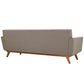 Modway Engage Mid-Century Modern Upholstered Fabric Sofa in Granite MDY-EEI-1180-GRA