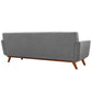 Modway Engage Mid-Century Modern Upholstered Fabric Sofa in Expectation Gray MDY-EEI-1180-GRY