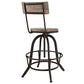 Modway Procure Industrial Modern Wood and Iron Adjustable Height Swivel Bar Stool in Brown MDY-EEI-1212-BRN