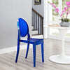 Modway Casper Modern Acrylic Stacking Kitchen and Dining Room Chair in Blue - Fully Assembled