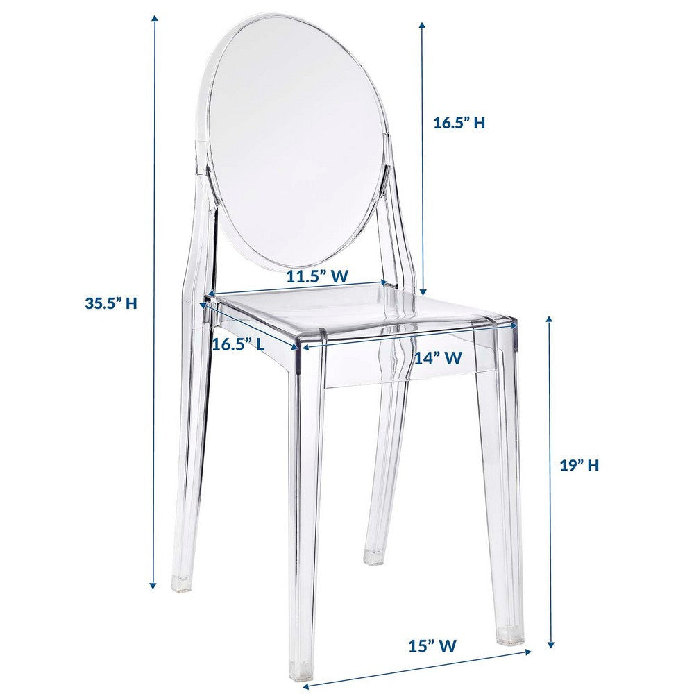 Clear Casper Dining Side Chair - No Shipping Charges MDY-EEI-122-CLR