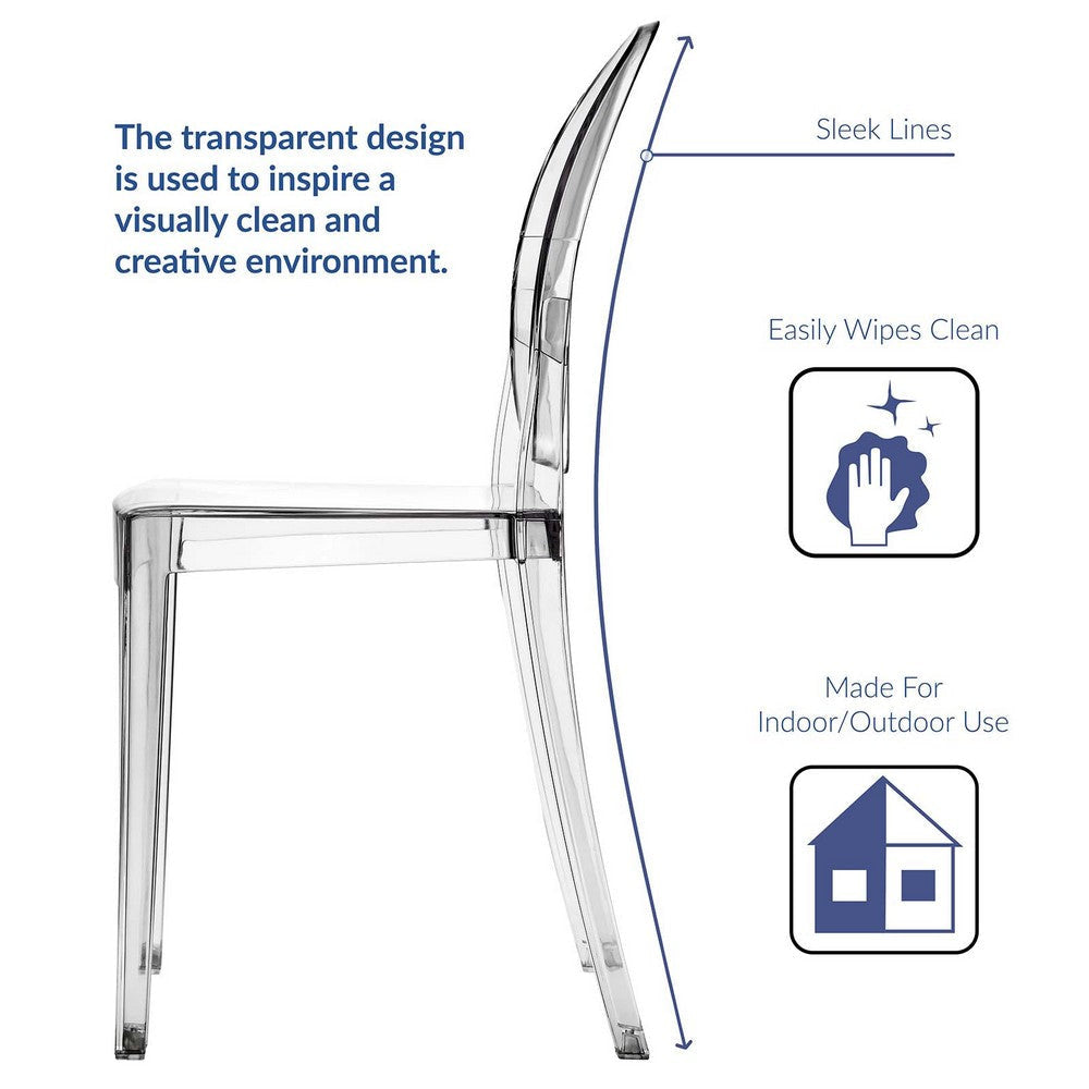 Clear Casper Dining Side Chair - No Shipping Charges MDY-EEI-122-CLR