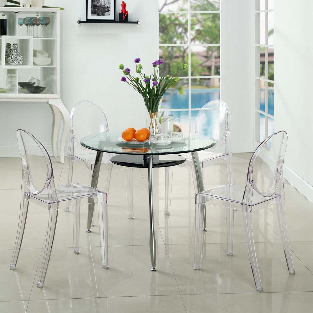 Modway Casper Modern Acrylic Stacking Kitchen and Dining Room Chair in Clear - Fully Assembled