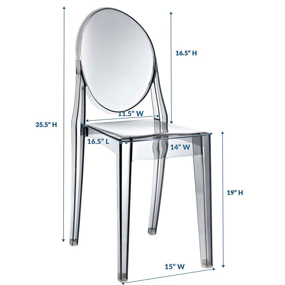 Smoked Clear Casper Dining Side Chair - No Shipping Charges MDY-EEI-122-SMK