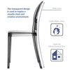 Smoked Clear Casper Dining Side Chair - No Shipping Charges MDY-EEI-122-SMK