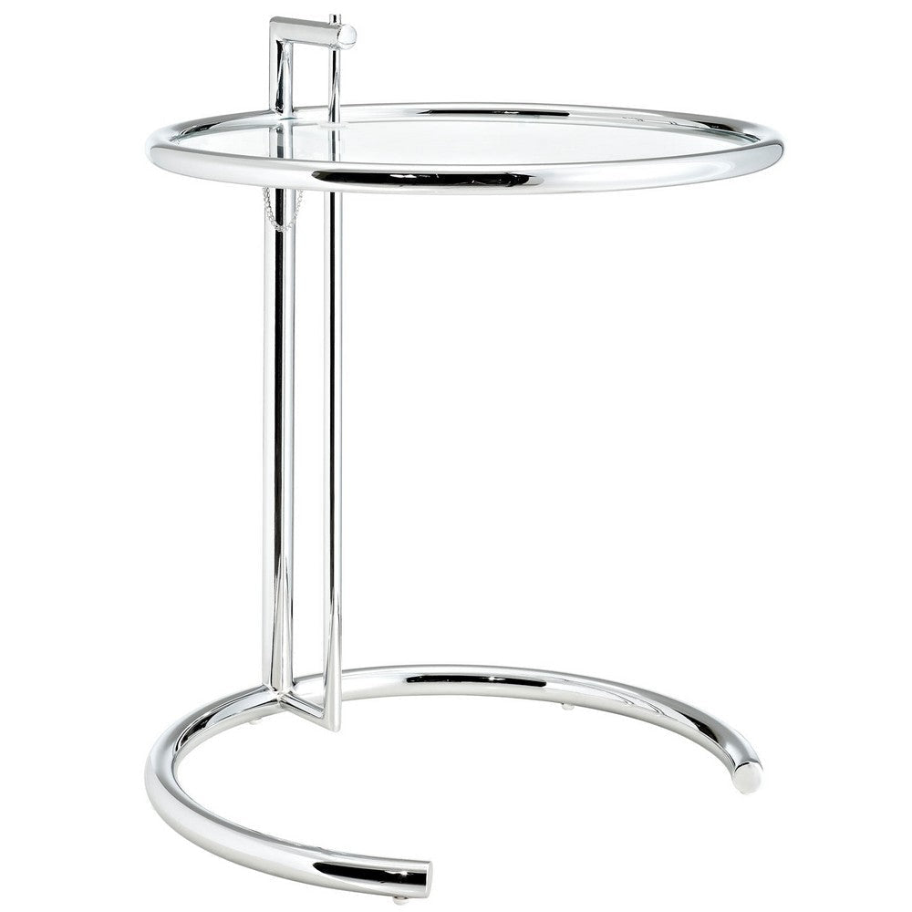 Silver Eileen Gray Side Table - No Shipping Charges MDY-EEI-125-SLV