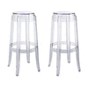 Modway Casper Bar Stool, Clear, Set of 2