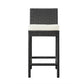 Modway Lift Wicker Rattan Outdoor Patio Two Bar Stools with Cushions in Espresso White MDY-EEI-1281-EXP-WHI