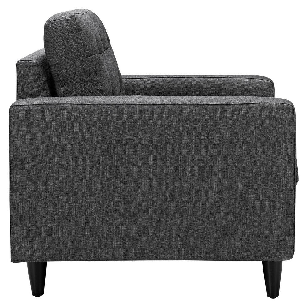 Modway Empress Mid-Century Modern Upholstered Fabric Two Armchair Set in Gray MDY-EEI-1283-DOR