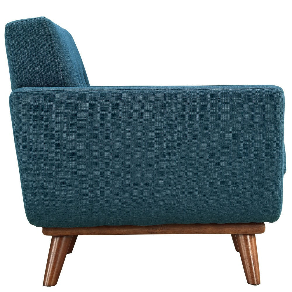 Modway Engage Mid-Century Modern Upholstered Leather Two Armchair Set in Azure MDY-EEI-1284-AZU