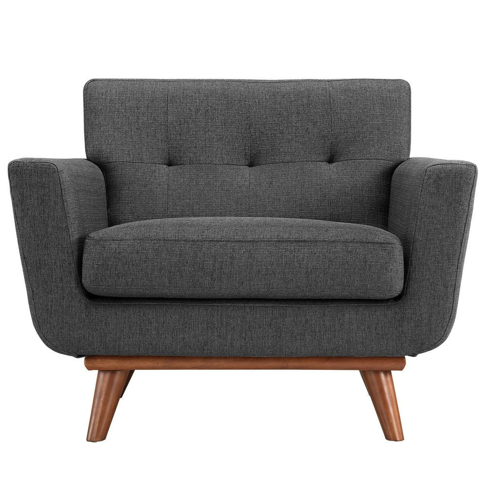 Modway Engage Mid-Century Modern Upholstered Fabric Two Armchair Set in Gray MDY-EEI-1284-DOR