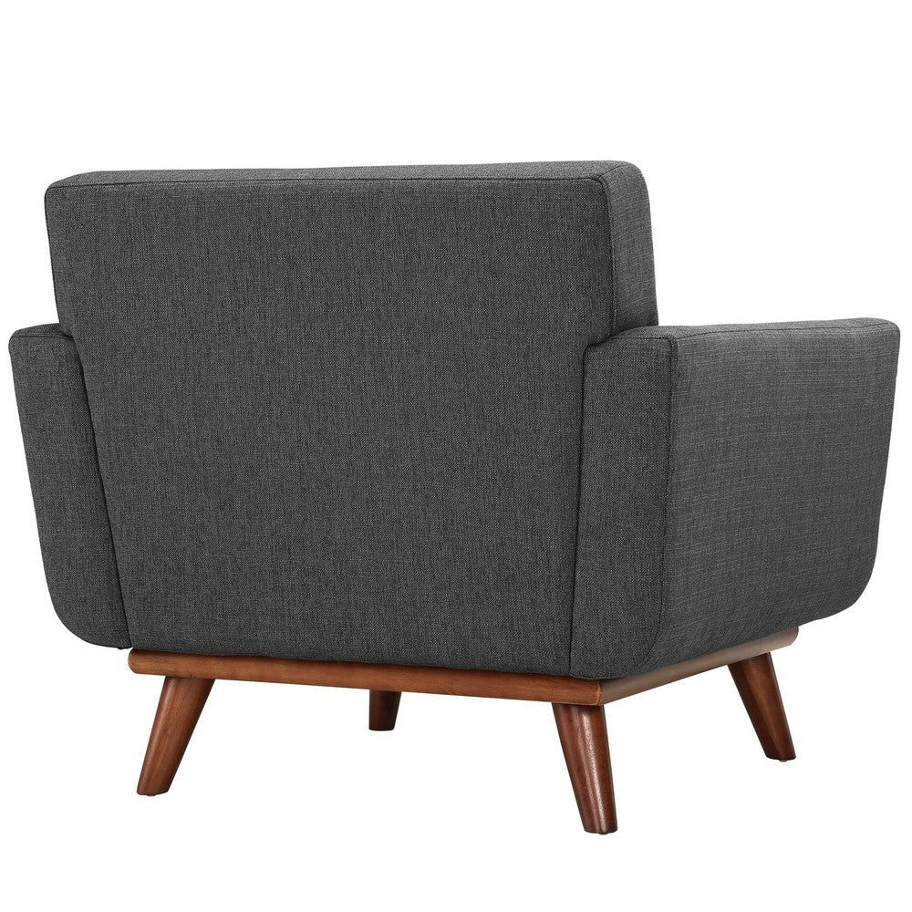 Modway Engage Mid-Century Modern Upholstered Fabric Two Armchair Set in Gray MDY-EEI-1284-DOR