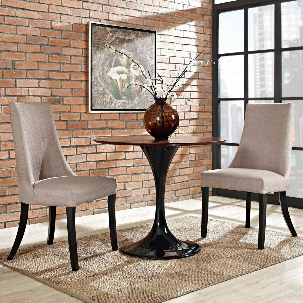 Modway Reverie Modern Upholstered Fabric Parsons Two Kitchen and Dining Room Chairs in Beige MDY-EEI-1297-BEI