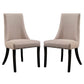 Modway Reverie Modern Upholstered Fabric Parsons Two Kitchen and Dining Room Chairs in Beige