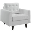 Modway Empress Mid-Century Modern Upholstered Leather Sofa and Armchair Set White MDY-EEI-1311-WHI