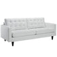 Modway Empress Mid-Century Modern Upholstered Leather Sofa and Armchair Set White MDY-EEI-1311-WHI