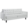 Modway Empress Mid-Century Modern Upholstered Leather Sofa and Armchair Set White MDY-EEI-1311-WHI