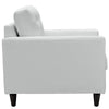 Modway Empress Mid-Century Modern Upholstered Leather Sofa and Two Armchair Set White MDY-EEI-1312-WHI