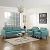 Modway Empress Mid-Century Modern Upholstered Fabric Sofa and Two Armchair Set in Laguna MDY-EEI-1314-LAG