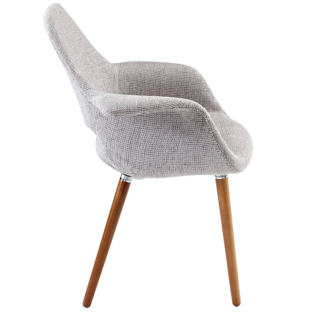 Modway Aegis Mid-Century Modern Upholstered Fabric with Wood Legs Seats Two Light Gray MDY-EEI-1329-LGR