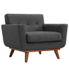 Modway Engage Mid-Century Modern Upholstered Set in Gray Armchair and Sofa MDY-EEI-1344-DOR