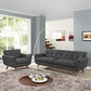 Modway Engage Mid-Century Modern Upholstered Set in Gray Armchair and Sofa MDY-EEI-1344-DOR