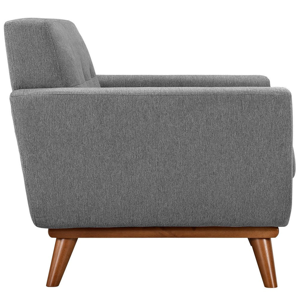 Modway Engage Mid-Century Modern Upholstered Set in Expectation Gray Armchair and Sofa MDY-EEI-1344-GRY