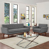 Modway Engage Mid-Century Modern Upholstered Set in Expectation Gray Armchair and Sofa MDY-EEI-1344-GRY