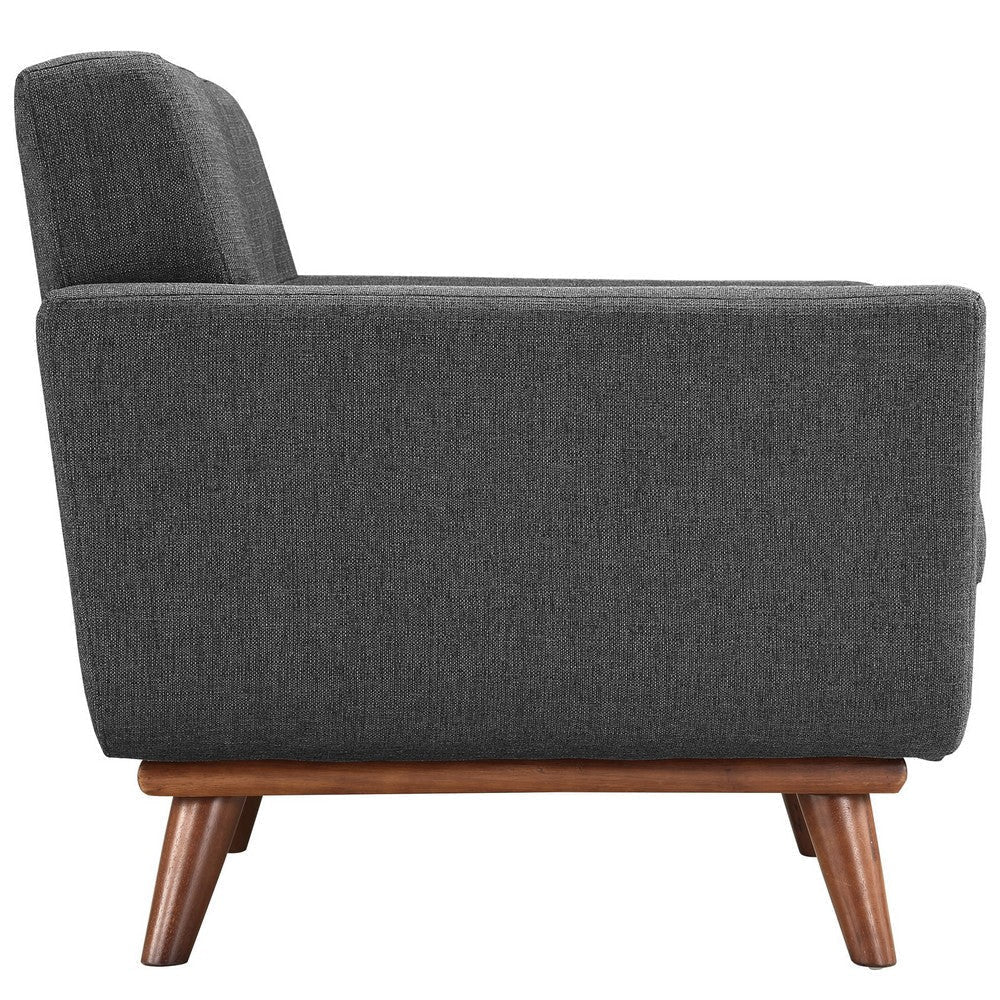 Modway Engage Mid-Century Modern Upholstered Gray Two Armchairs and Sofa MDY-EEI-1345-DOR