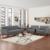 Modway Engage Mid-Century Modern Upholstered Expectation Gray Two Armchairs and Sofa MDY-EEI-1345-GRY