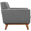 Modway Engage Mid-Century Modern Upholstered Fabric Armchair and Loveseat in Expectation Gray MDY-EEI-1346-GRY