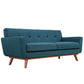 Modway Engage Mid-Century Modern Upholstered Loveseat and Sofa in Azure MDY-EEI-1348-AZU