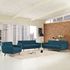 LexMod Engage Sofa Loveseat and Armchair Azure Set of 3 MDY-EEI-1349-AZU