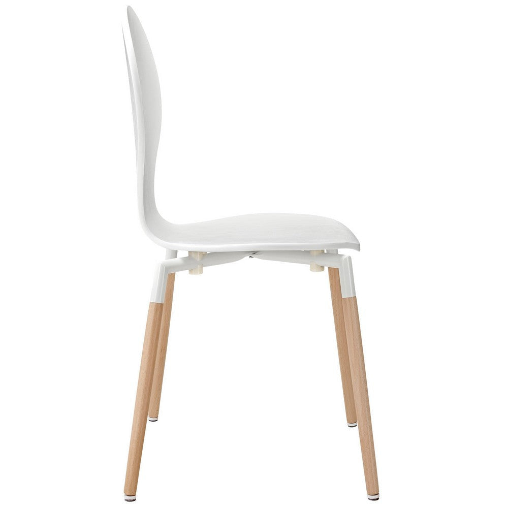 Modway Path Mid-Century Modern Two Kitchen and Dining Room Chairs in White MDY-EEI-1368-WHI