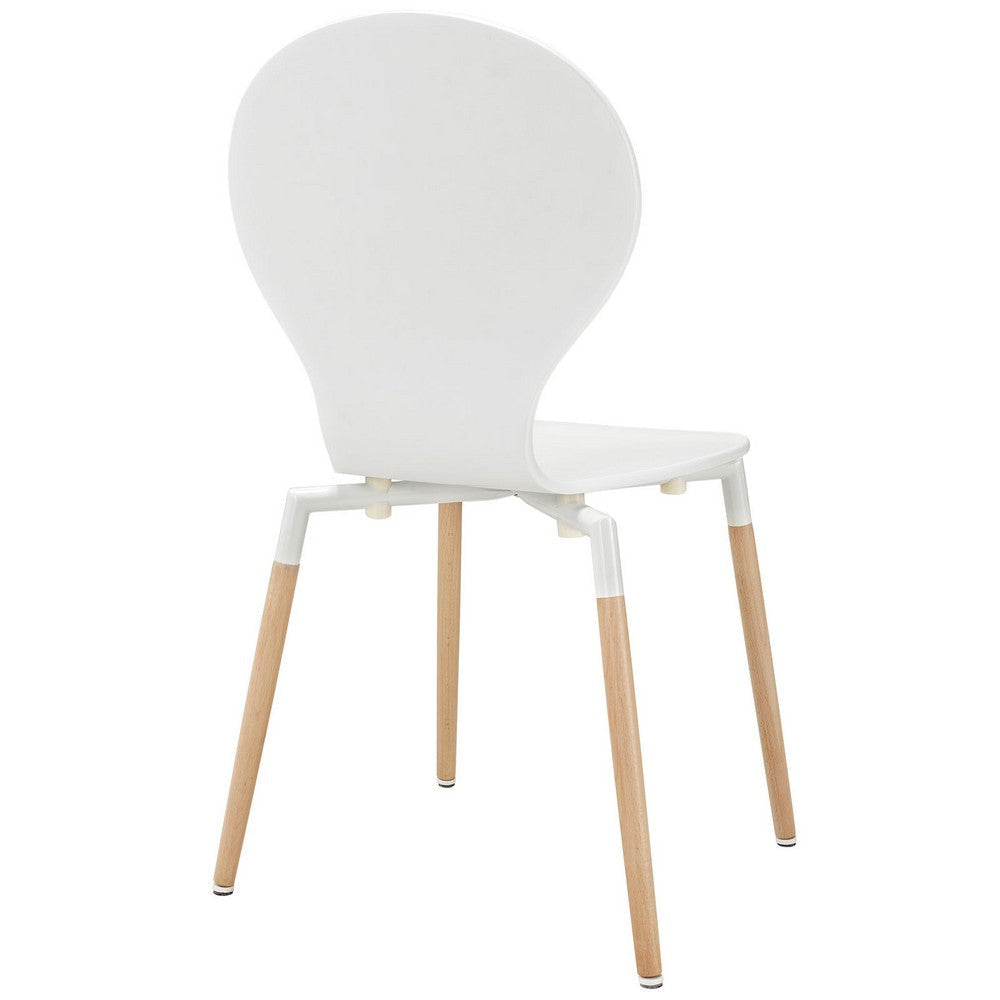 Modway Path Mid-Century Modern Two Kitchen and Dining Room Chairs in White MDY-EEI-1368-WHI