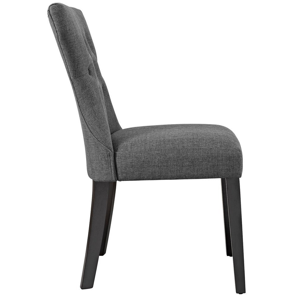 Modway Silhouette Modern Tufted Upholstered Fabric Parsons Kitchen and Dining Room Chair in Gray MDY-EEI-1380-GRY