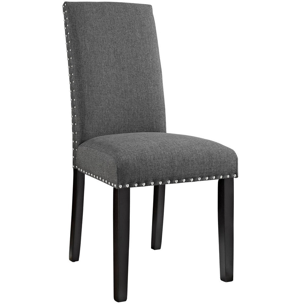 Modway Parcel Upholstered Fabric Parsons Dining Side Chair in Gray