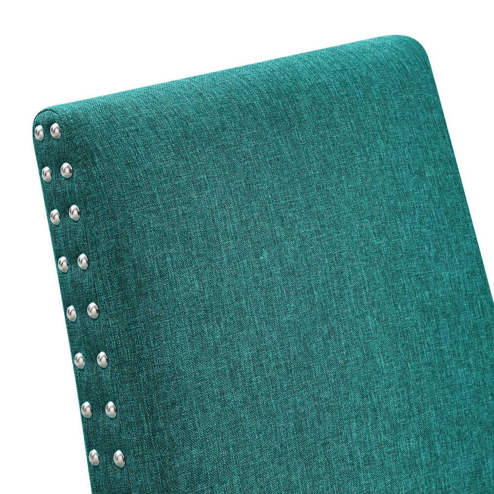 Modway Parcel Modern Upholstered Fabric with Nailhead Trim Dining Chair Teal MDY-EEI-1384-TEA