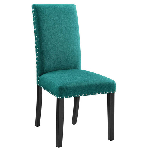 Modway Parcel Modern Upholstered Fabric with Nailhead Trim, Dining Chair, Teal