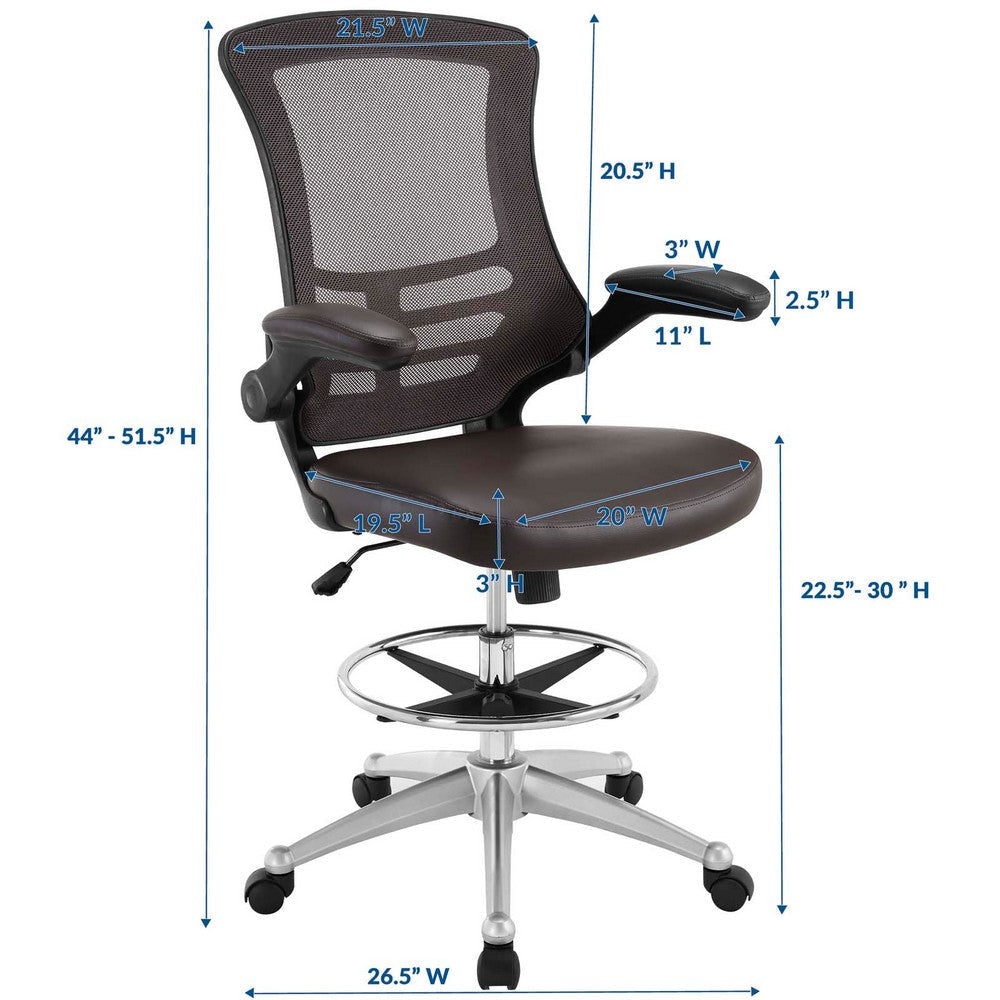 Attainment Vinyl Drafting Stool - No Shipping Charges MDY-EEI-1422-BRN