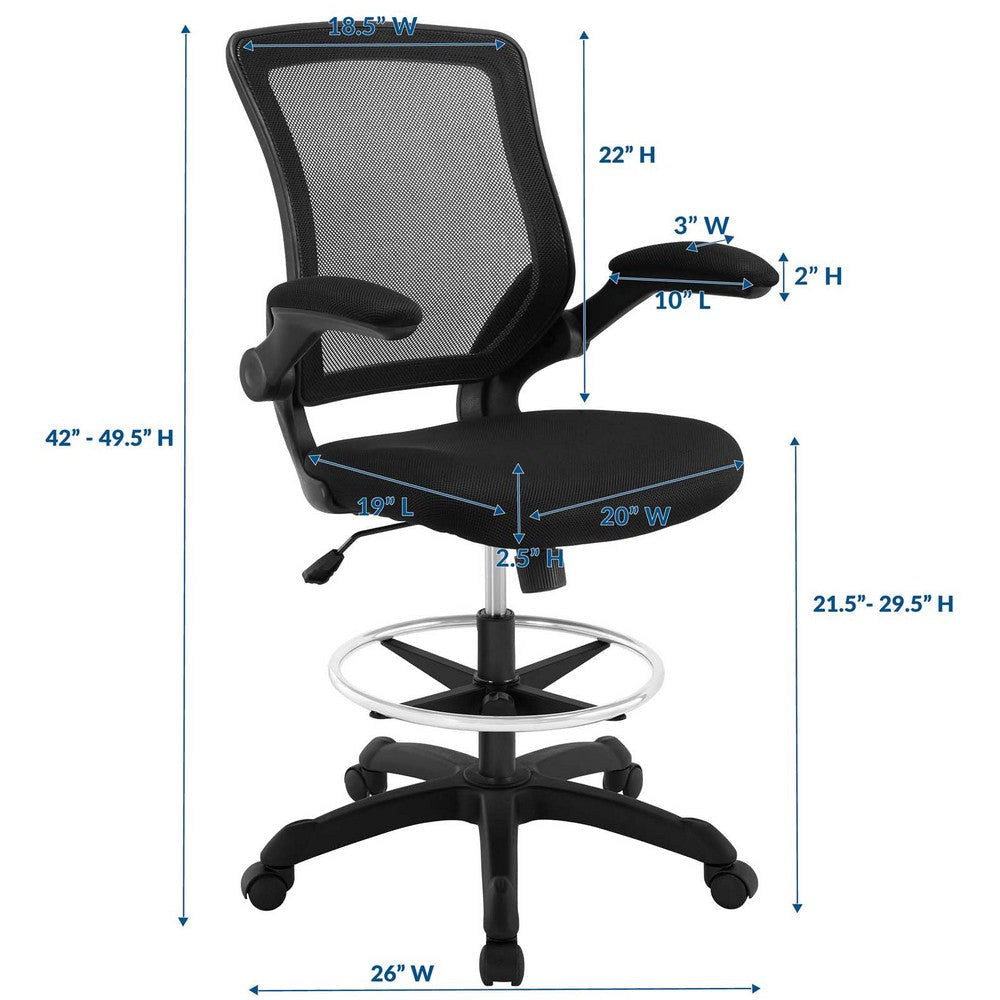 Veer Drafting Chair-Black - No Shipping Charges MDY-EEI-1423-BLK