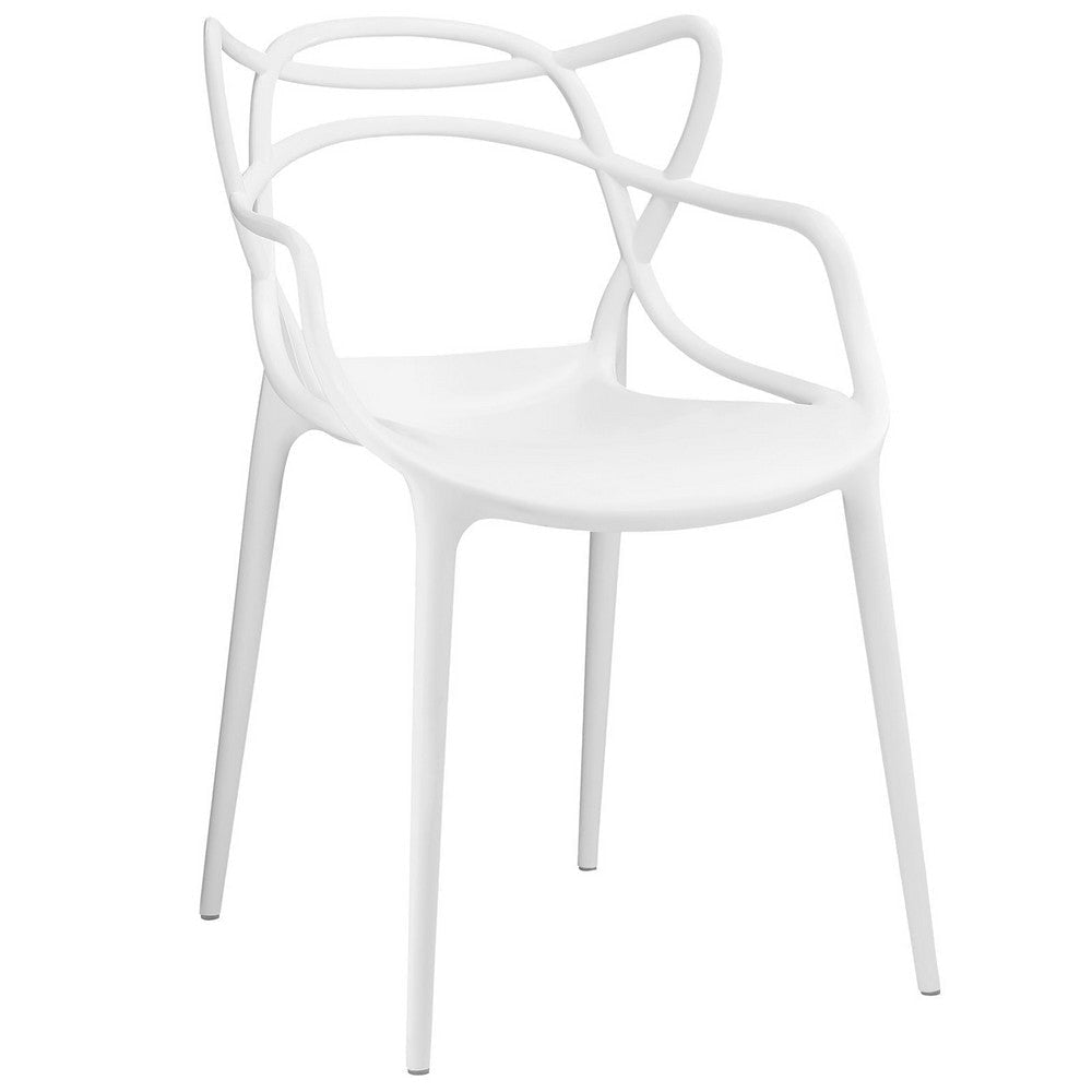 White Entangled Dining Armchair - No Shipping Charges MDY-EEI-1458-WHI