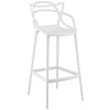 Modway Entangled Modern Molded Plastic Bar Stool in White - Fully Assembled MDY-EEI-1460-WHI