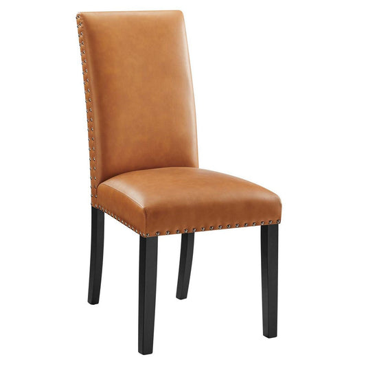 Modway Parcel Vegan Leather Upholstered Parsons Side Tan, One Dining Chair