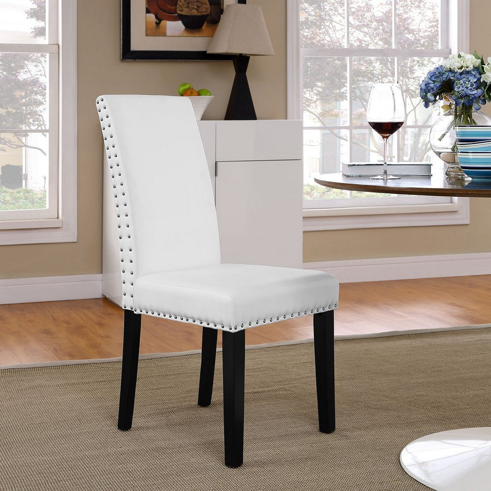 Parcel Dining Vinyl Side Chair - No Shipping Charges MDY-EEI-1491-WHI