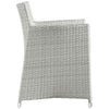 Modway EEI-1505-GRY-WHI Junction Wicker Rattan Outdoor Patio Dining Armchair with Cushion, Gray White