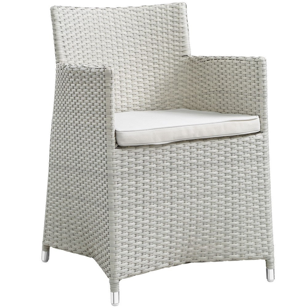 Gray White Junction Dining Outdoor Patio Armchair - No Shipping Charges MDY-EEI-1505-GRY-WHI