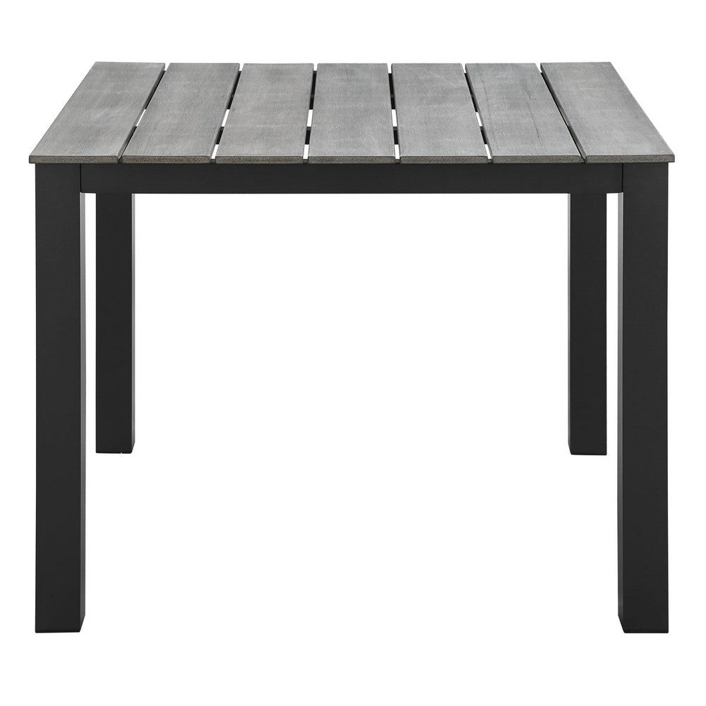 Modway Maine Aluminum Outdoor Patio 40’’ Dining Table in Brown Gray MDY-EEI-1507-BRN-GRY