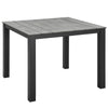 Modway Maine Aluminum Outdoor Patio 40" Dining Table in Brown Gray