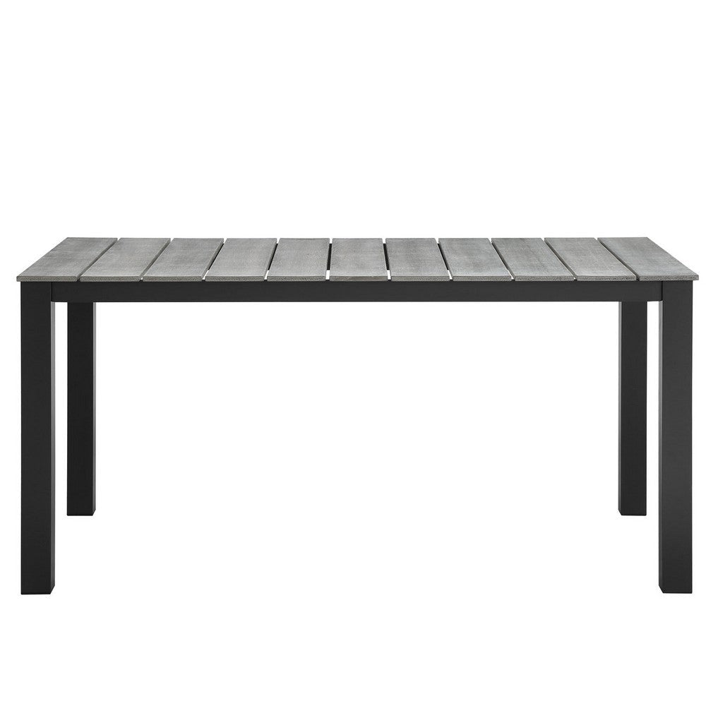 Modway Maine Aluminum Outdoor Patio 63’’ Dining Table in Brown Gray MDY-EEI-1508-BRN-GRY